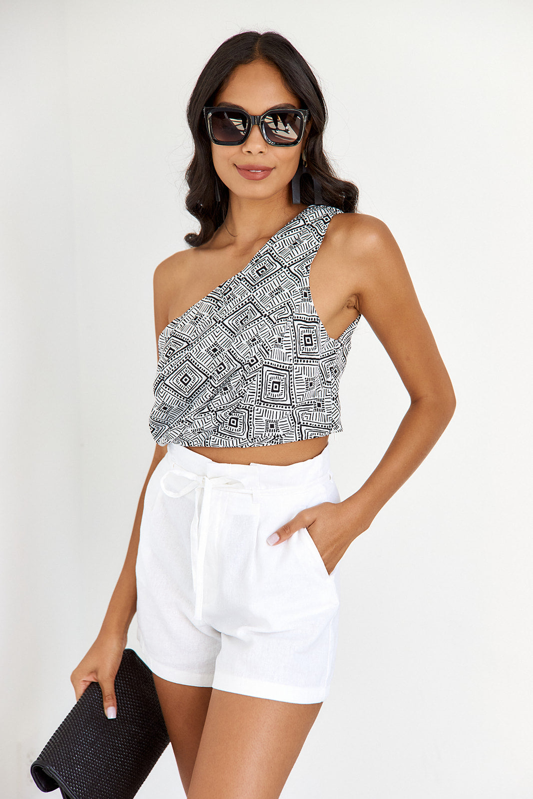 Sanders One Shoulder Print Top - fab'rik