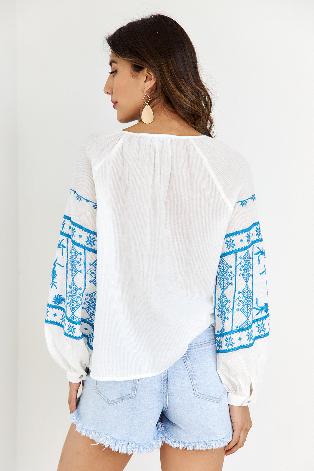Alexan Embroidered Sleeve Blouse - fab'rik