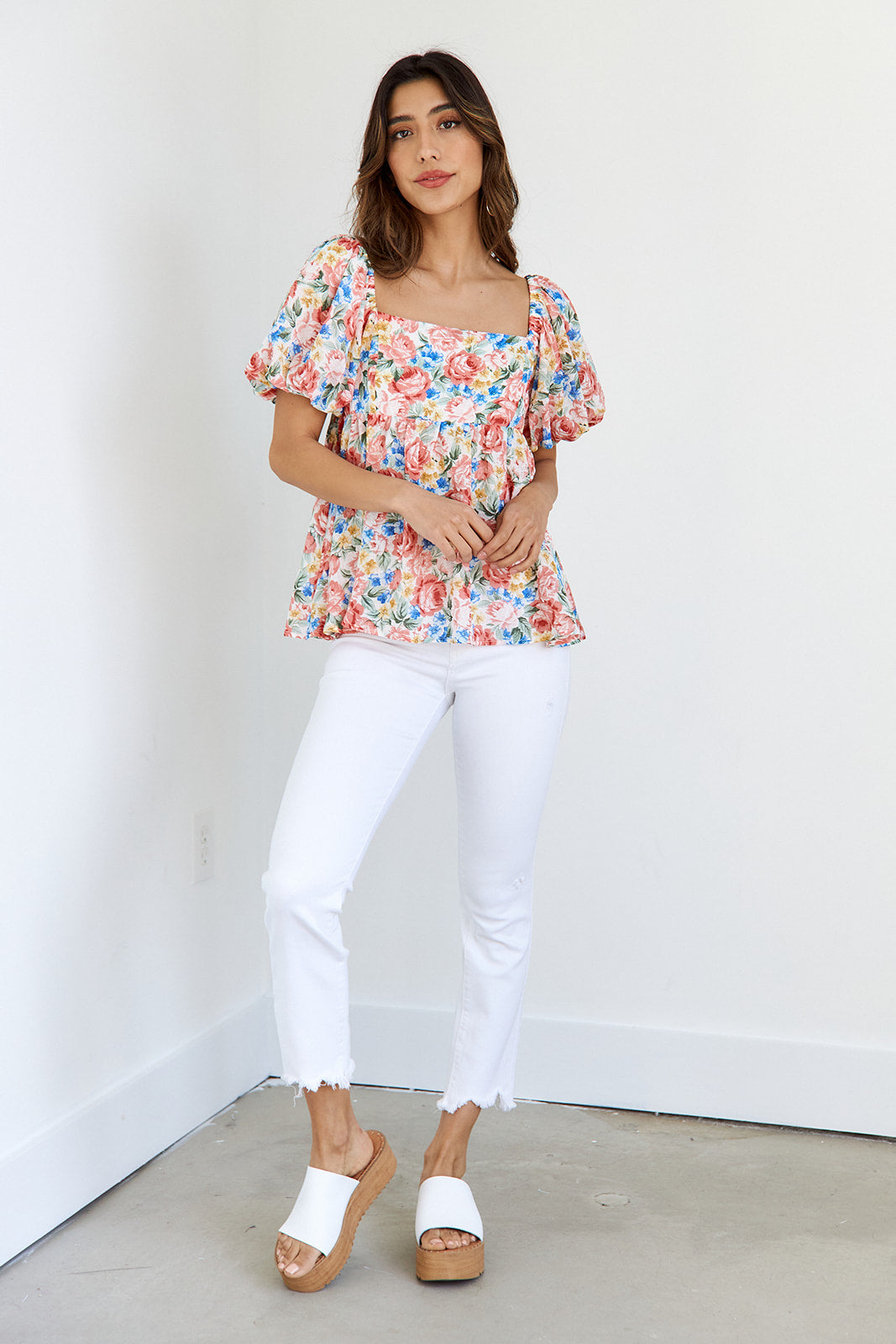 Cayla Floral Puff Sleeve Blouse - fab'rik