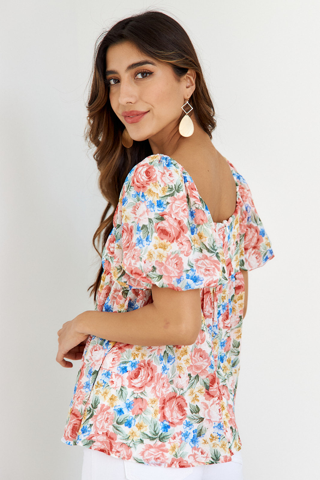 Cayla Floral Puff Sleeve Blouse - fab'rik