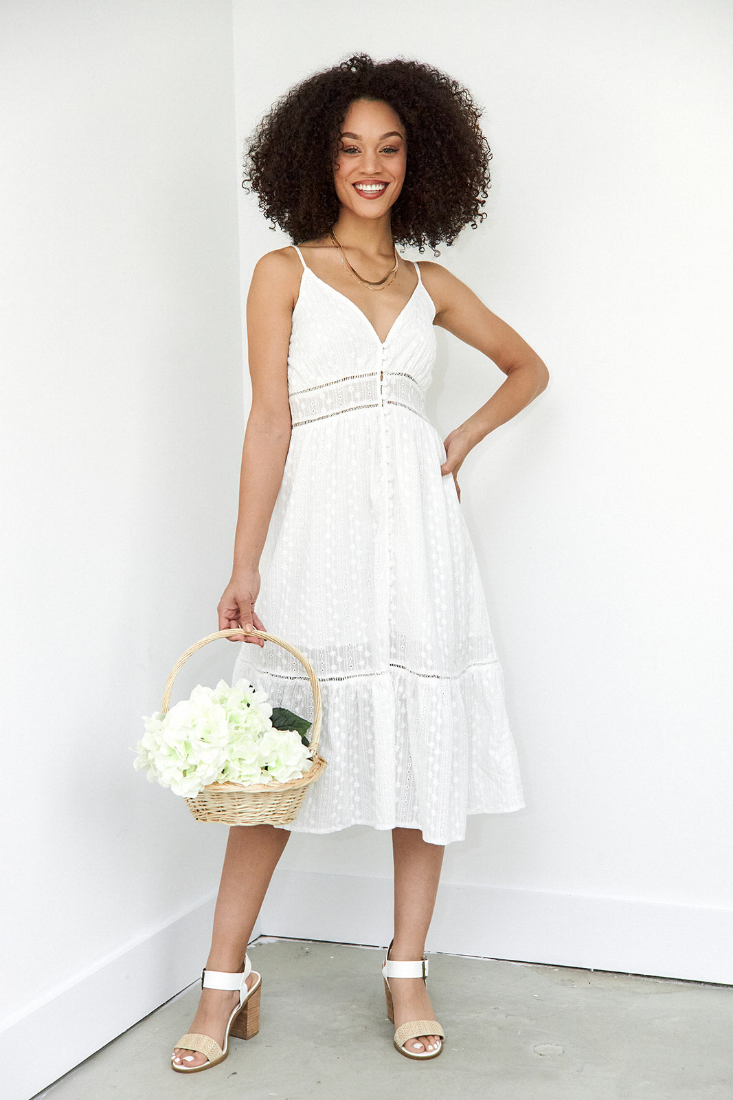 Cambria Button Down Midi Dress - fab'rik