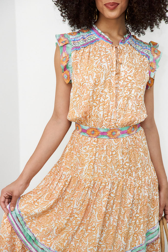 Gia Constrast Detail Midi Dress - fab'rik