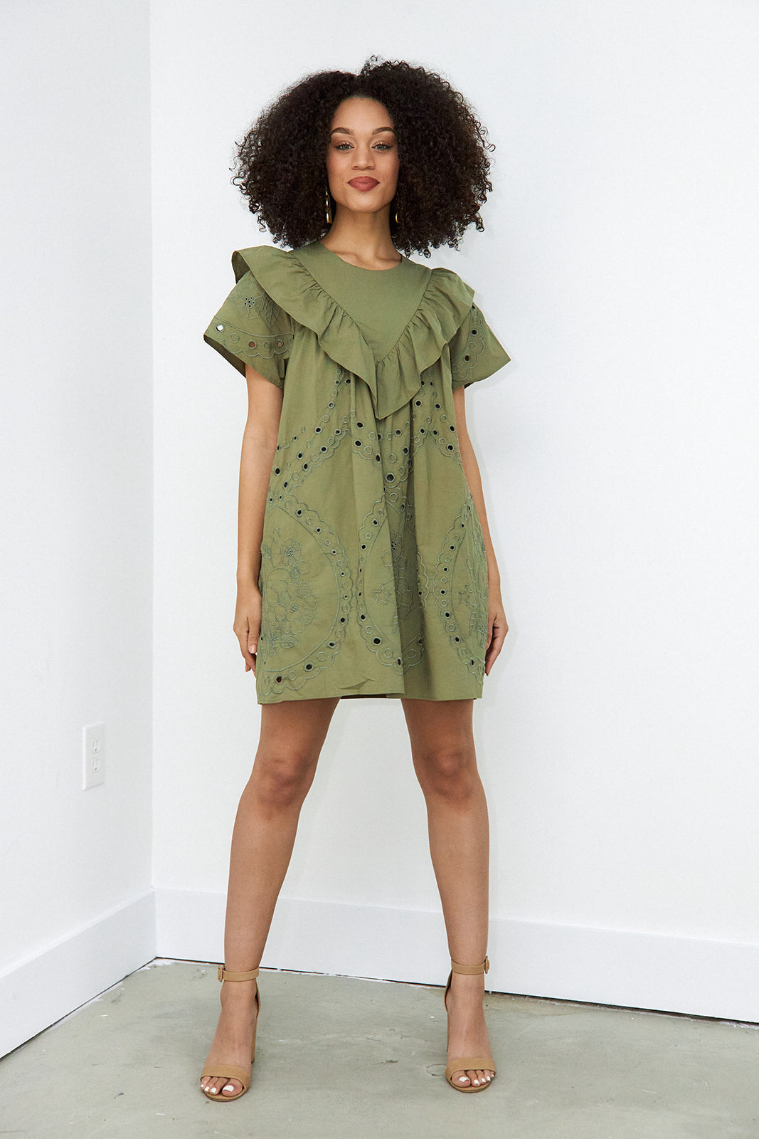 Beverlie Ruffled Eyelet Dress - fab'rik