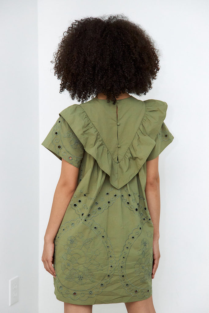 Beverlie Ruffled Eyelet Dress - fab'rik
