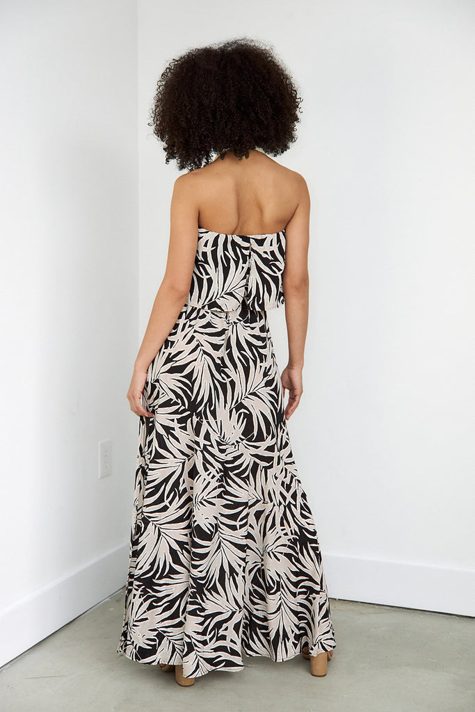 Santiago Palm Print Maxi Dress - fab'rik