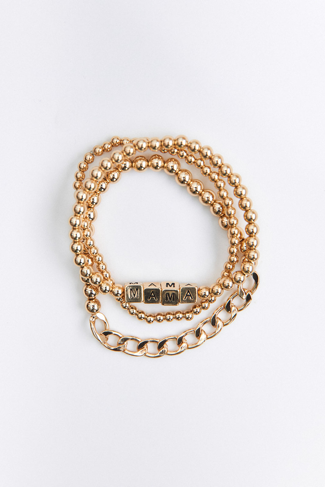 Emmie Mama Chain And Ball Bracelet Set - fab'rik