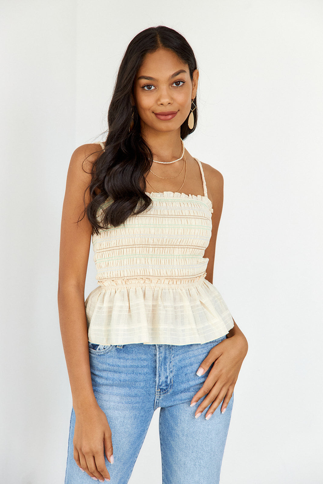 Minni Smocked Cropped Top - fab'rik