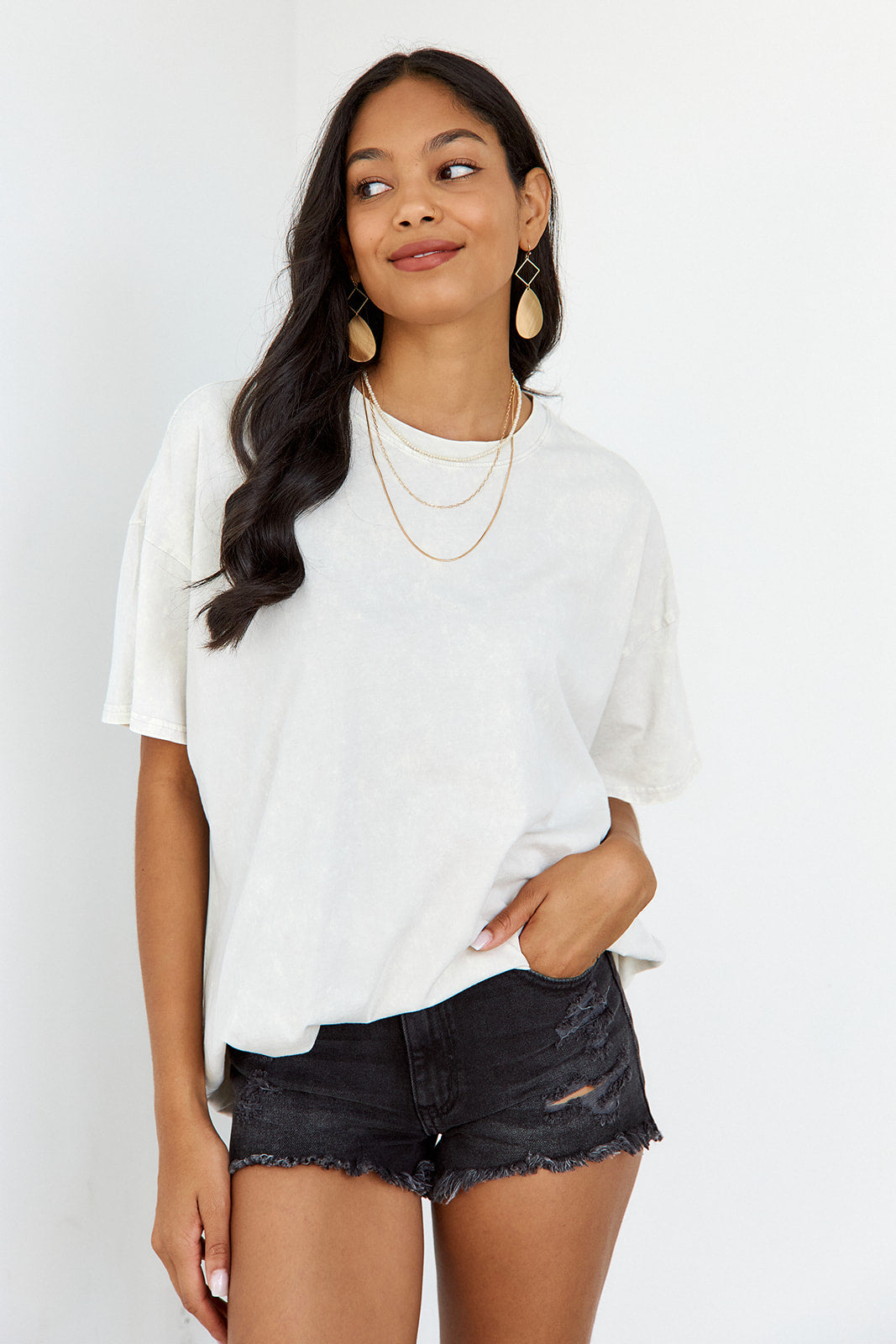 Bria Acid Washed Oversized Tee - fab'rik