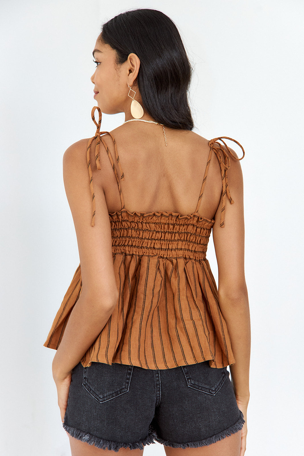 Esme Striped Peplum Tank - fab'rik