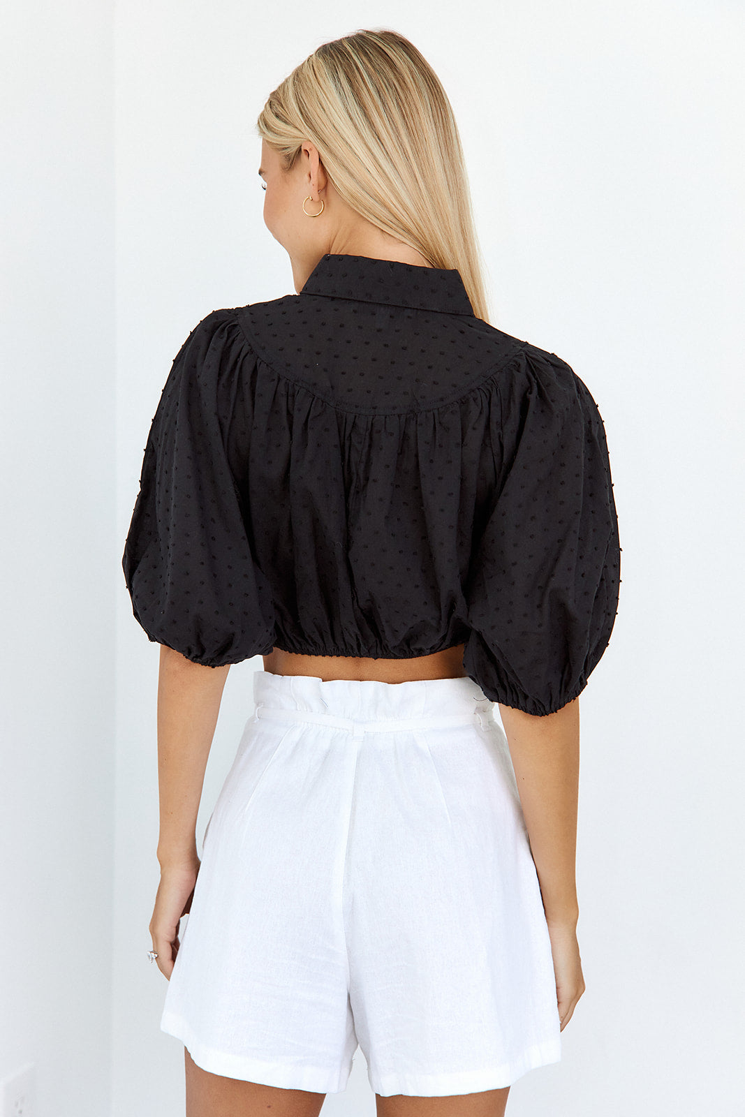 Lina Button Front Cropped Top - fab'rik