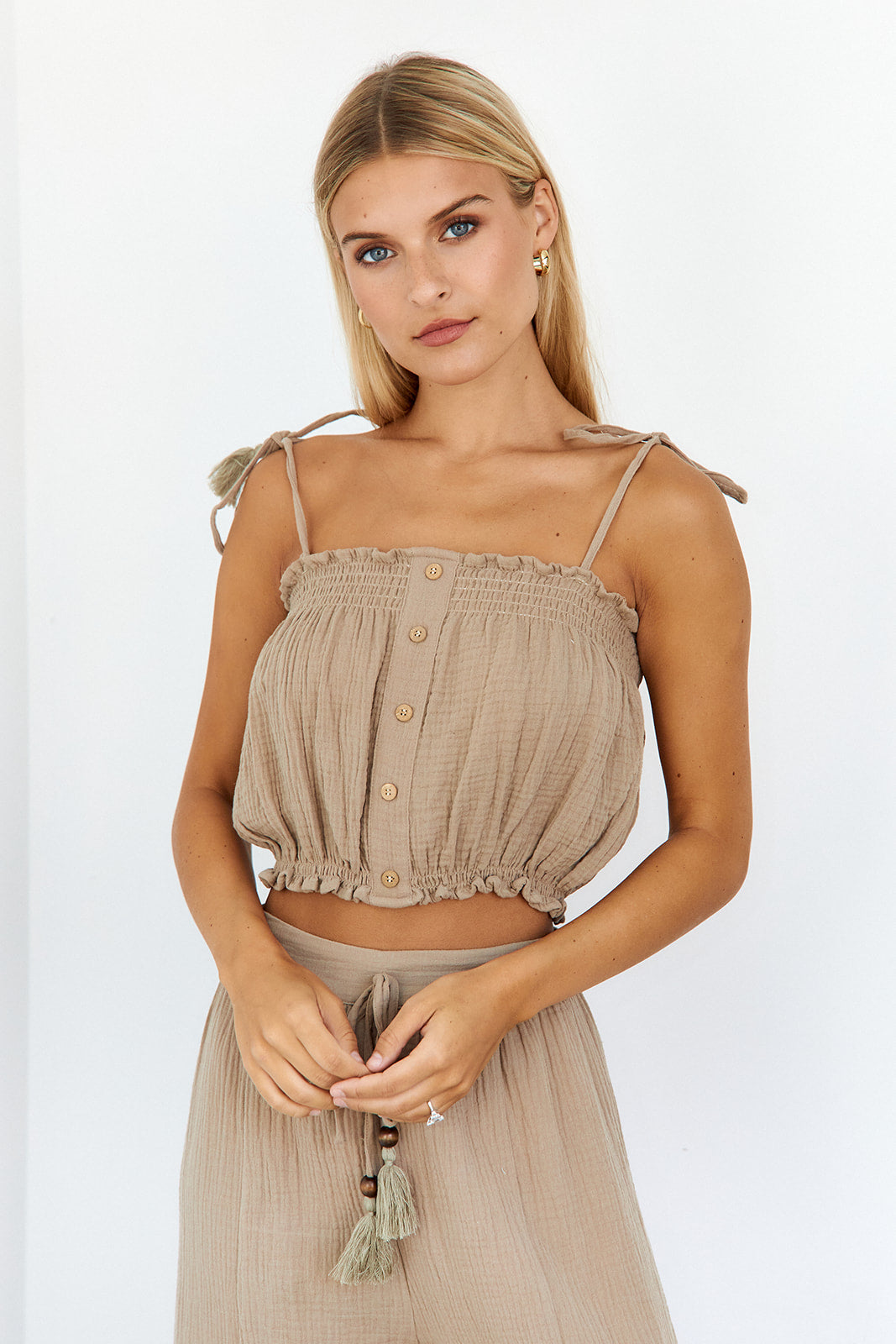 Whitley Shoulder Tie Top - fab'rik