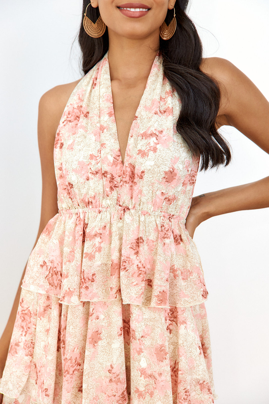 Prescott Tiered Halter Maxi Dress - fab'rik