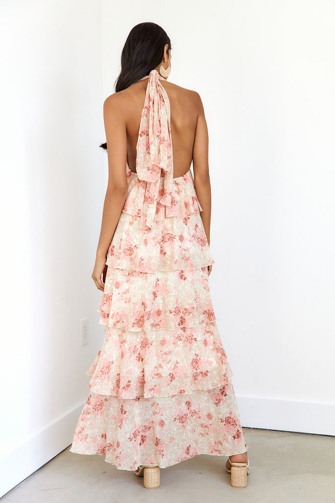 Prescott Tiered Halter Maxi Dress - fab'rik