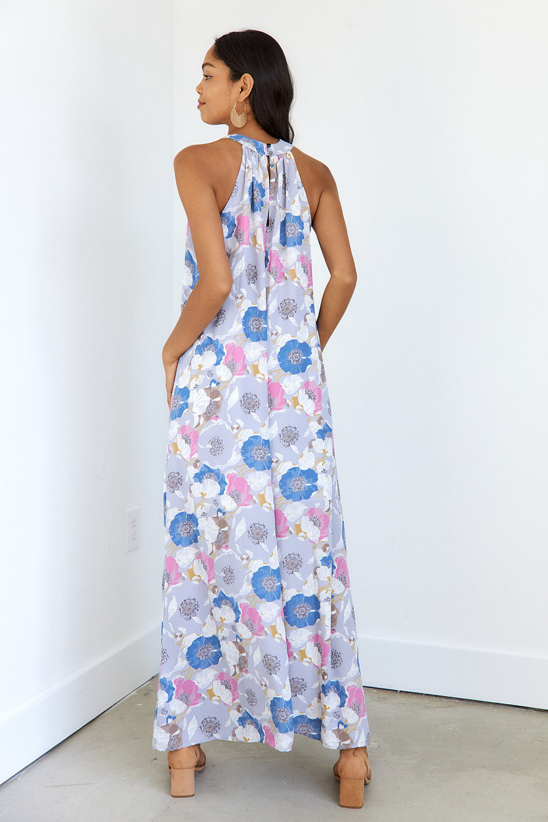 Sparta Floral High Neck Maxi Dress - fab'rik