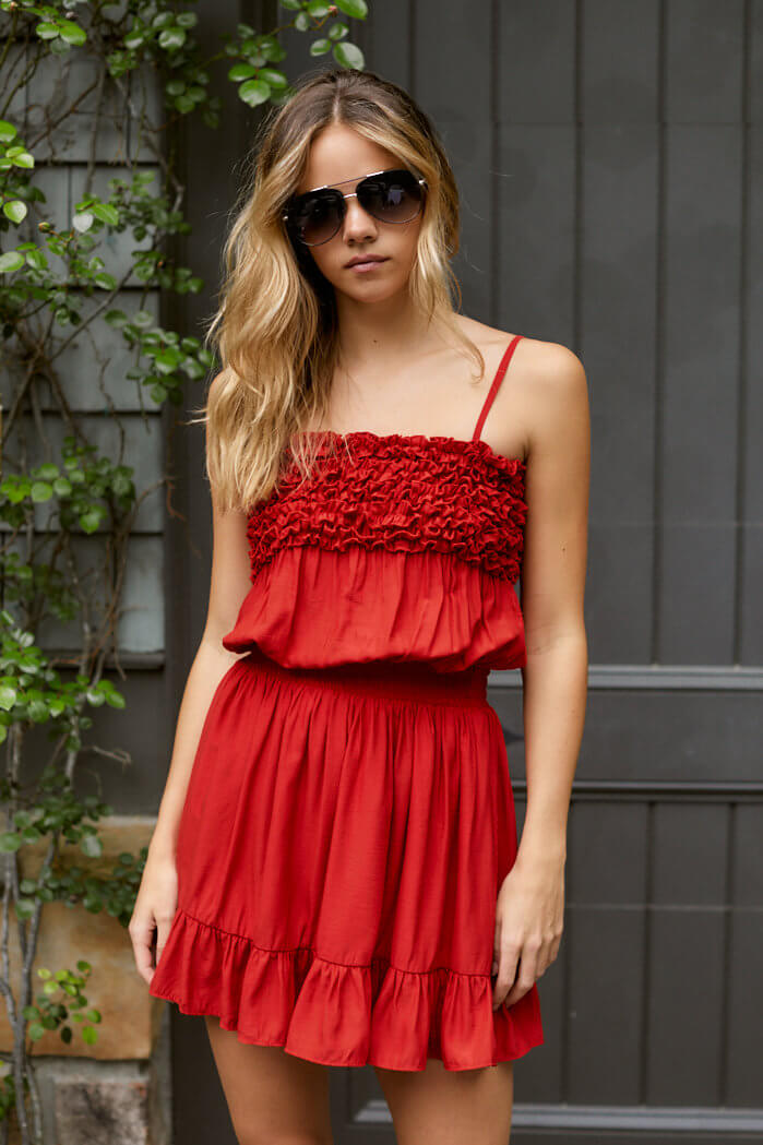 SALE - Summer Ruffle Detail Sleeveless Dress - fab'rik