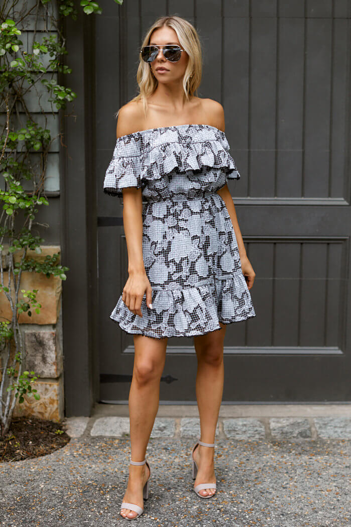 SALE - Quinn Off Shoulder Floral Printed Dress - fab'rik