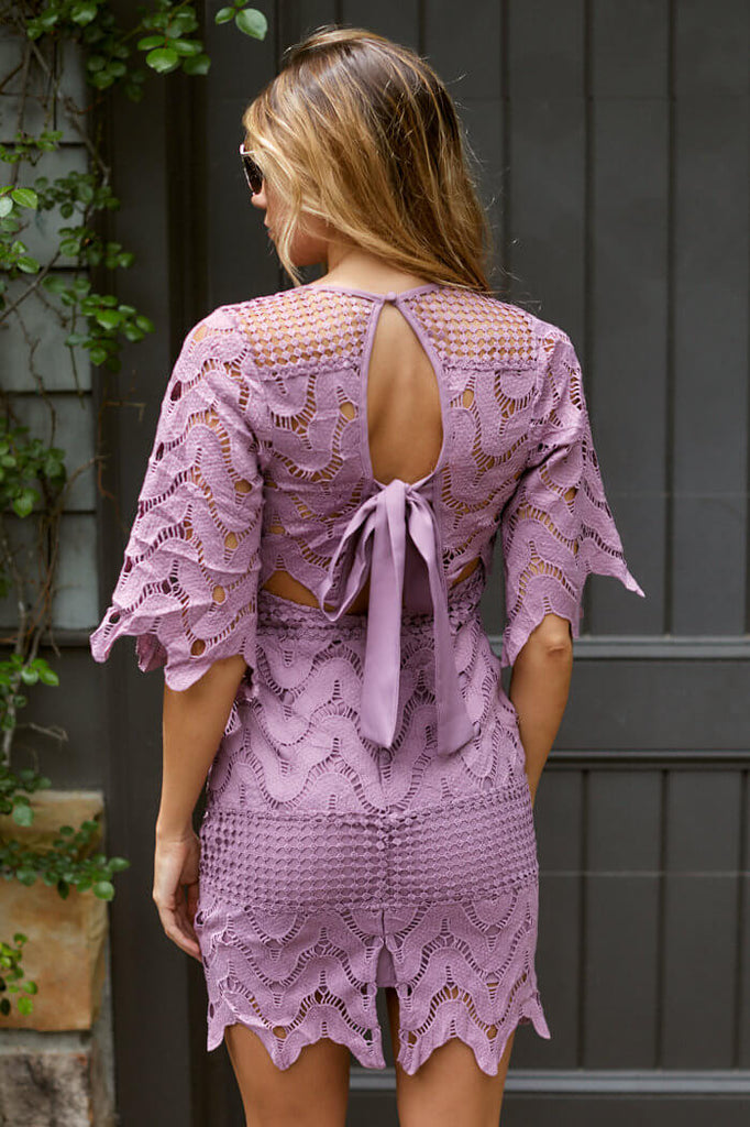 SALE - Molly Crochet Detail Mini Dress - fab'rik