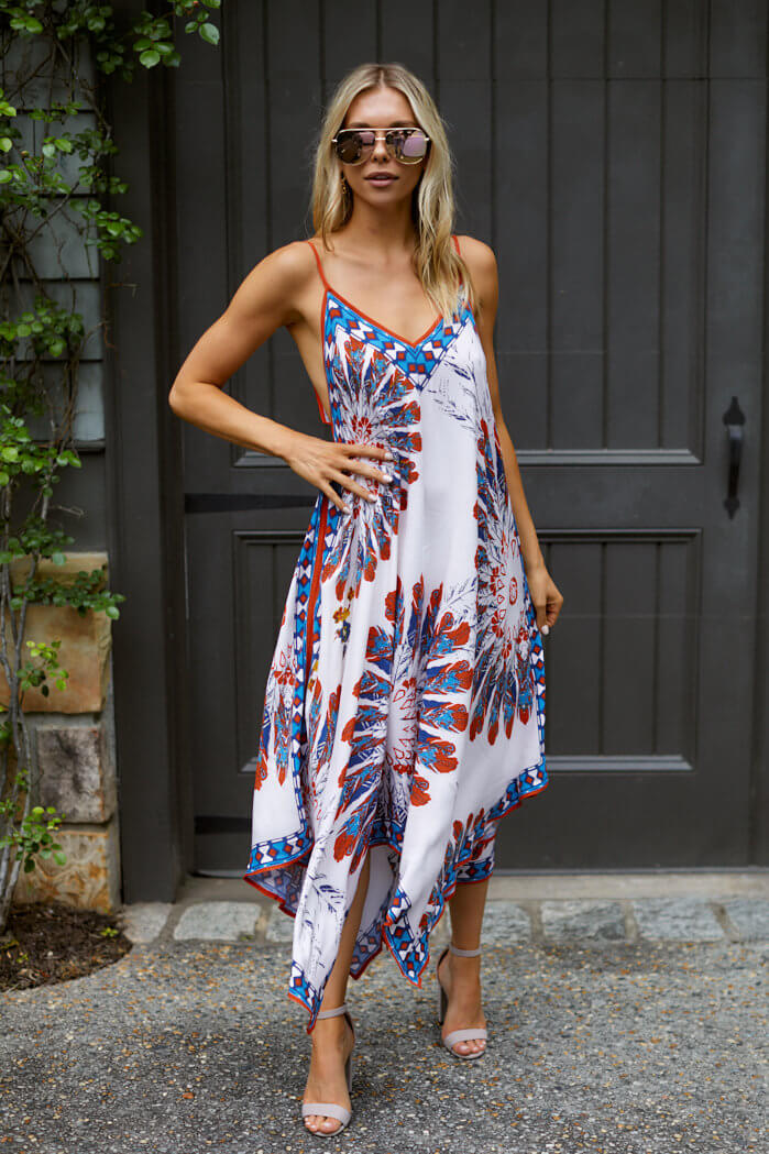 SALE - Sally Feather Print Handkerchief Dress - fab'rik