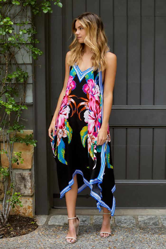 SALE - Towne Floral Print Handkerchief Dress - fab'rik