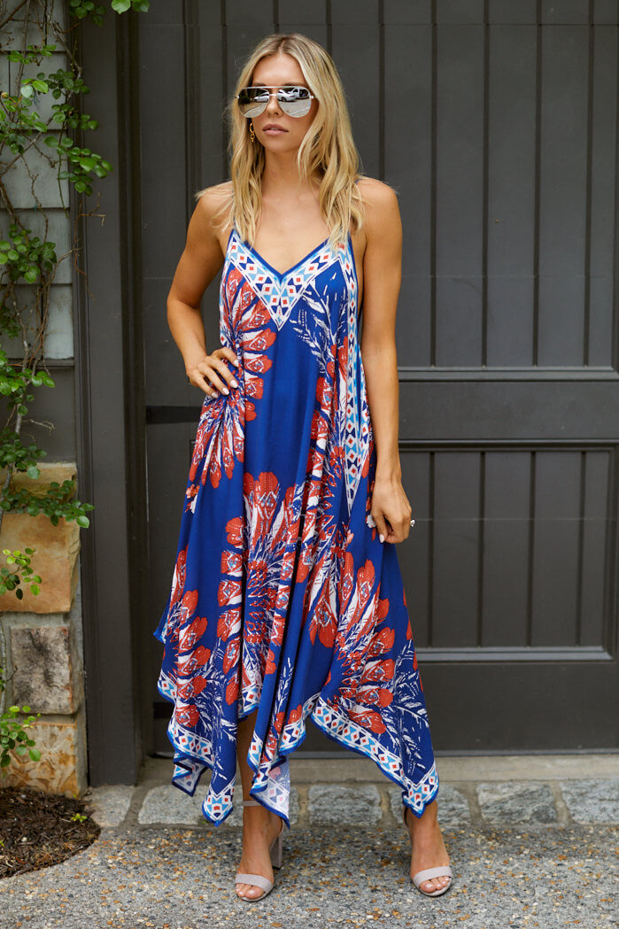 SALE - Sally Feather Print Handkerchief Dress - fab'rik