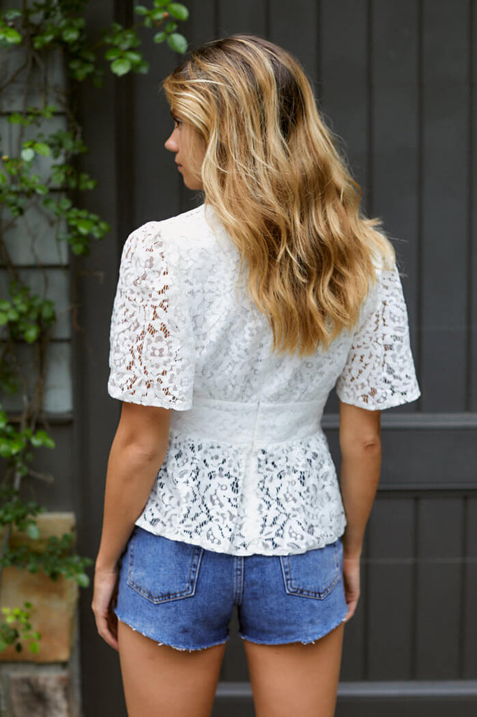 SALE - Willow Lace Peplum Blouse - fab'rik