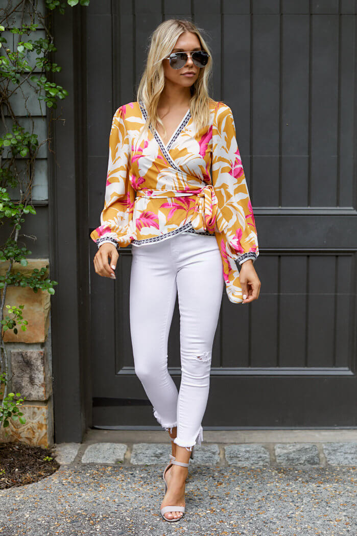 SALE - Scarlett Floral Long Sleeve Blouse - fab'rik