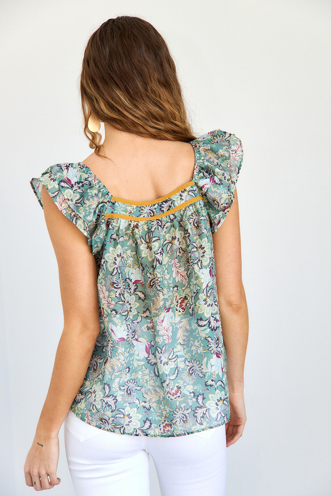 Kiki Floral Ruffle Sleeve Blouse - fab'rik
