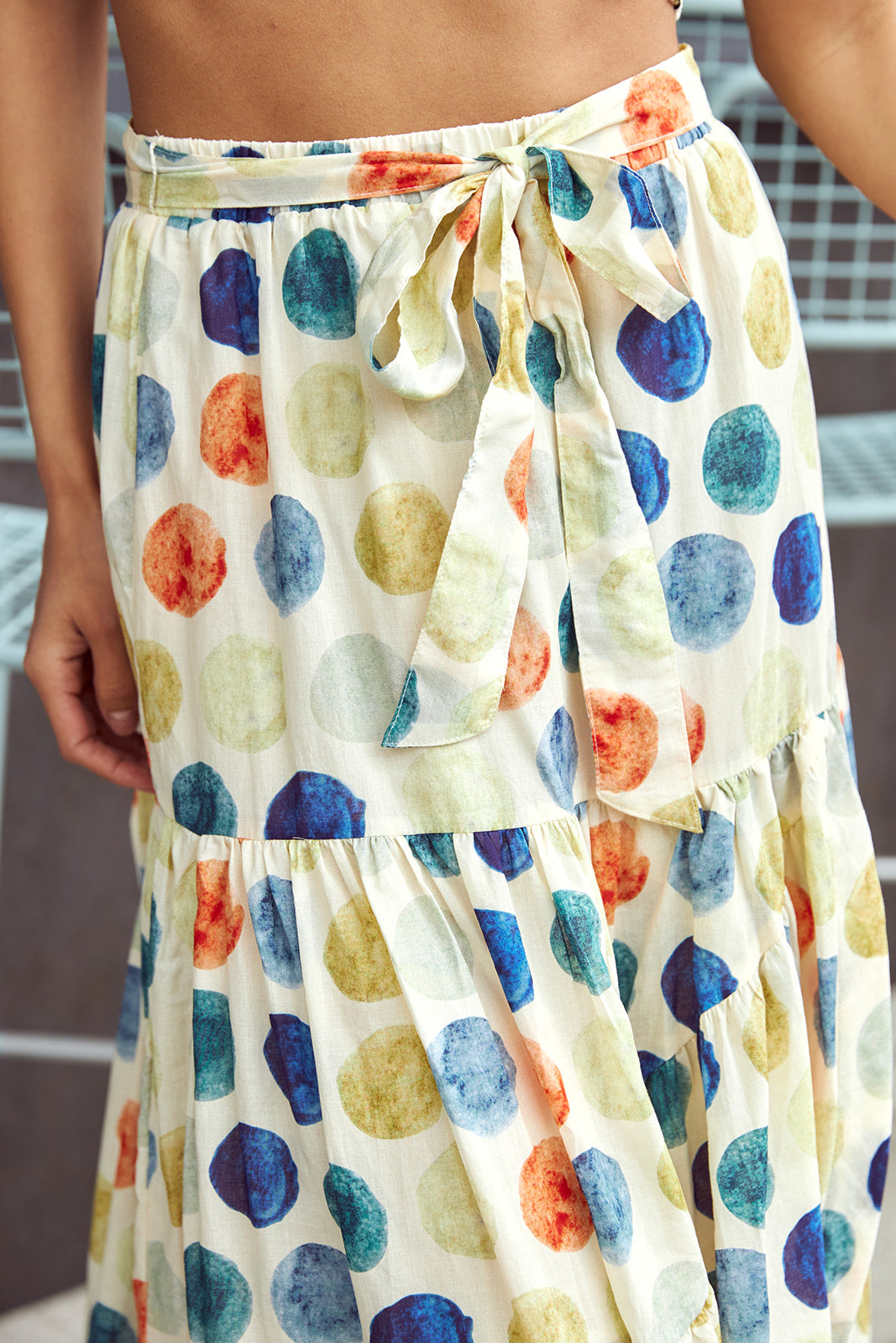 Andi Polka Dot Wrap Midi Skirt - fab'rik