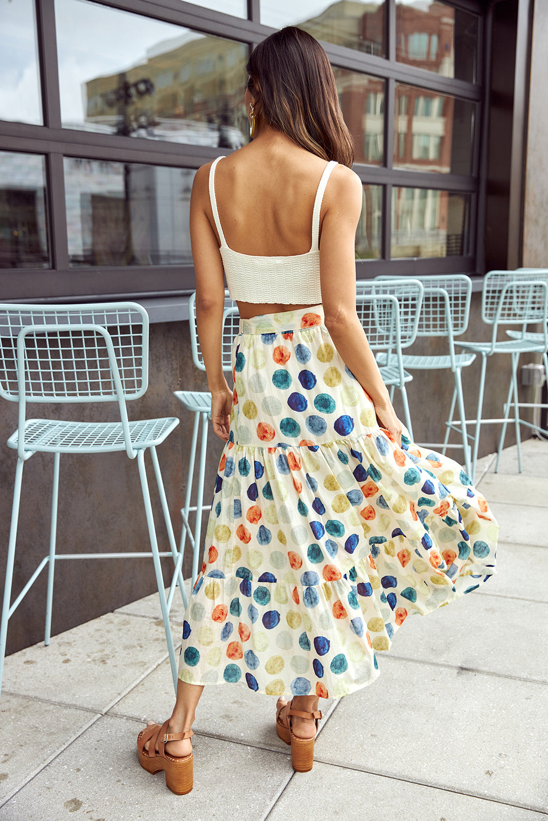 Andi Polka Dot Wrap Midi Skirt - fab'rik