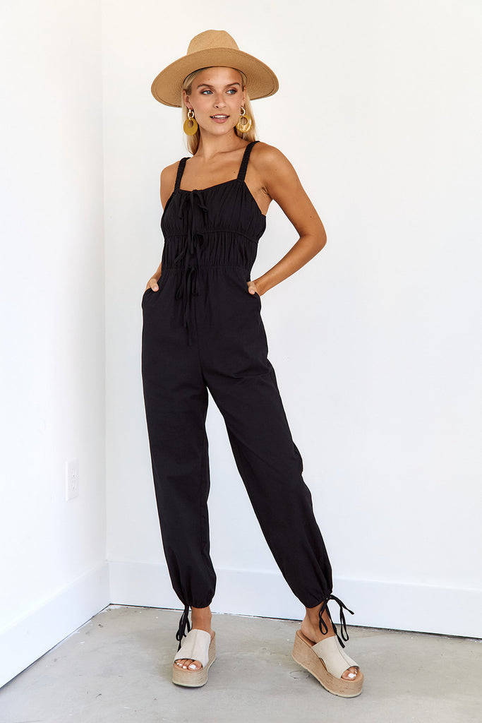 Fiona Tie Front Jumpsuit - fab'rik