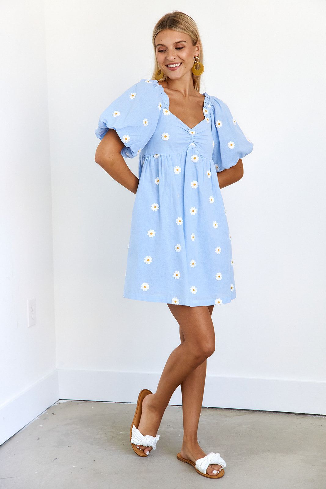 Colleen Daisy Print Mini Dress - fab'rik