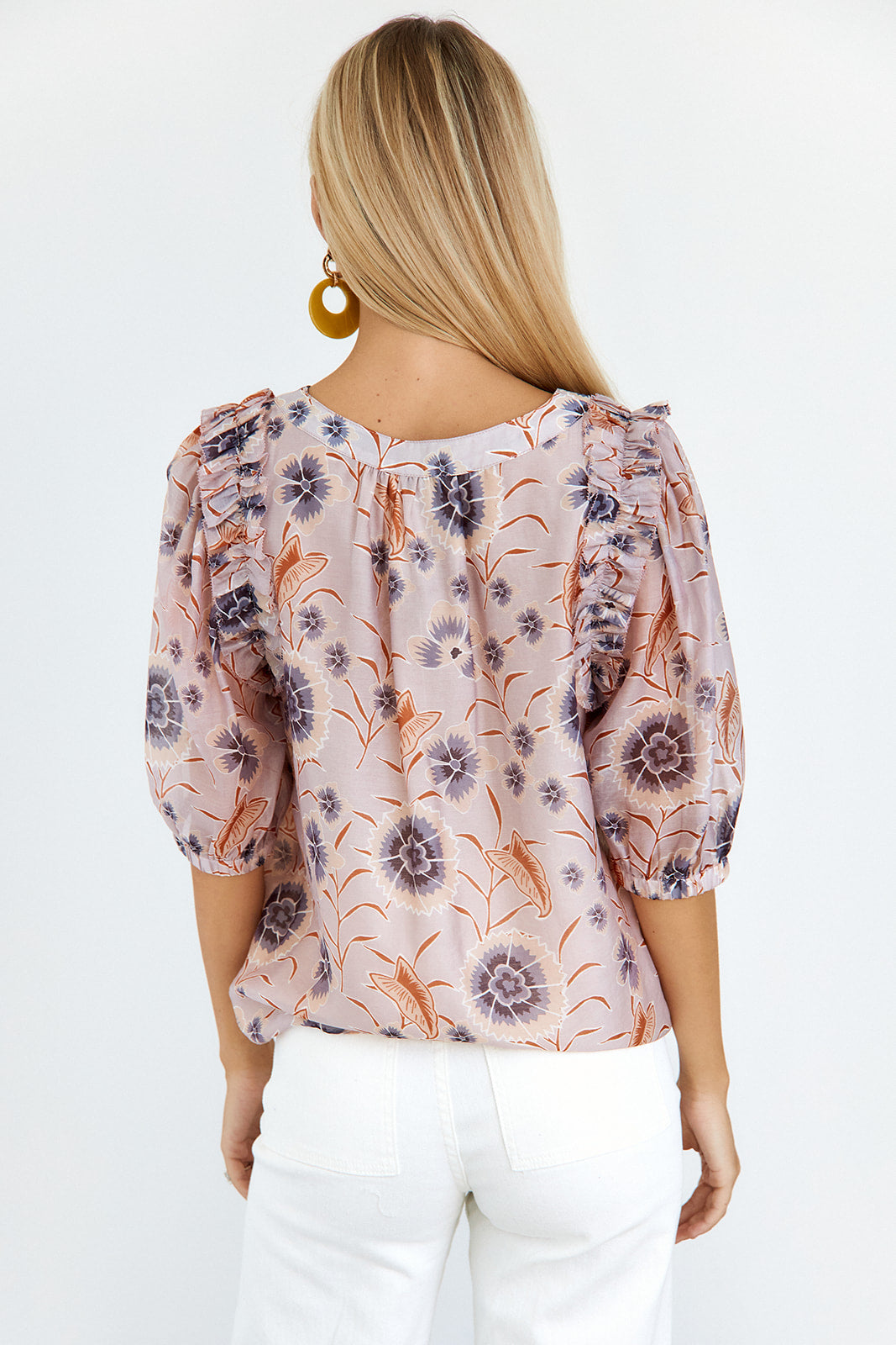 Mina Ruffle Detail Floral Blouse - fab'rik