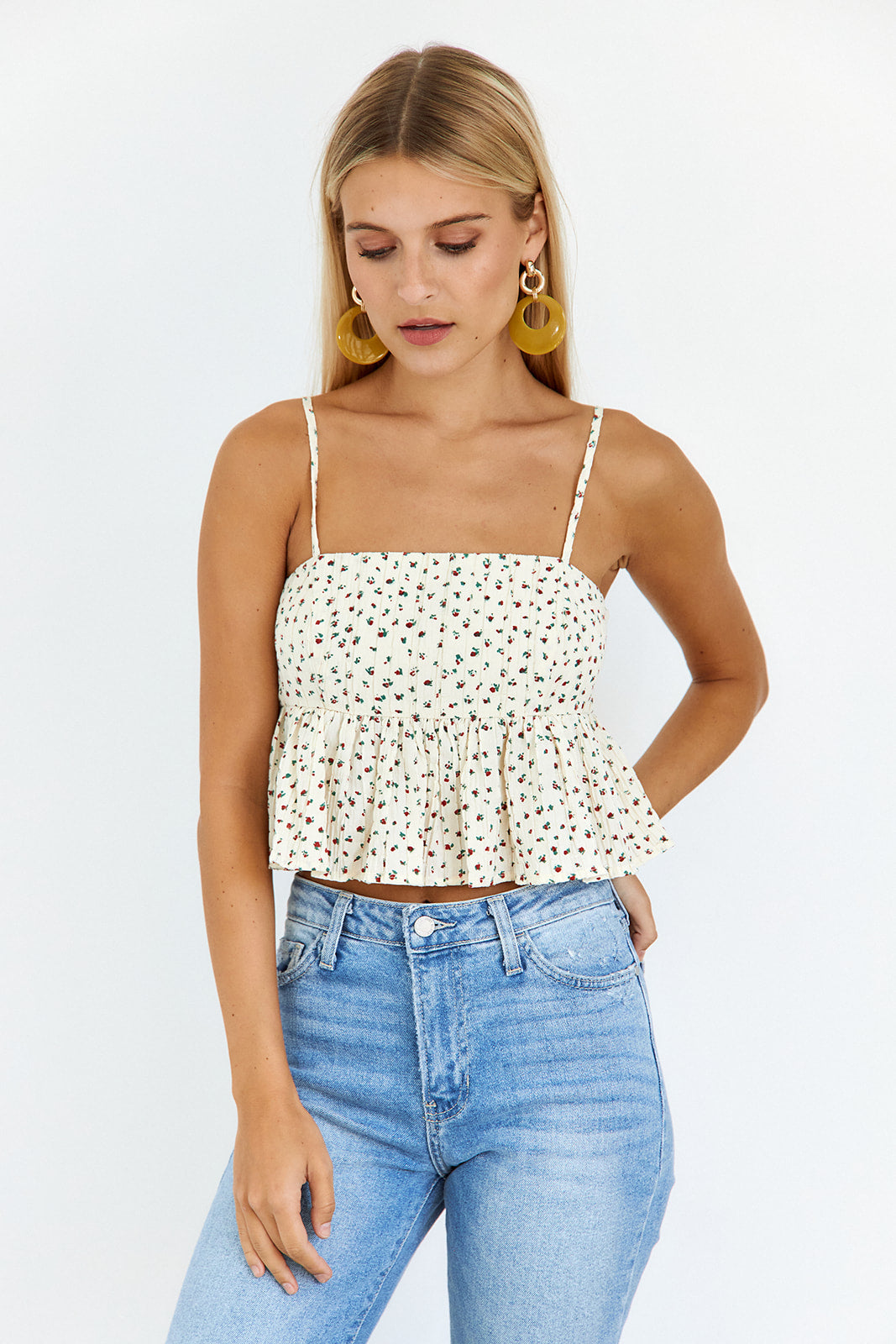 Skye Floral Peplum Top - fab'rik