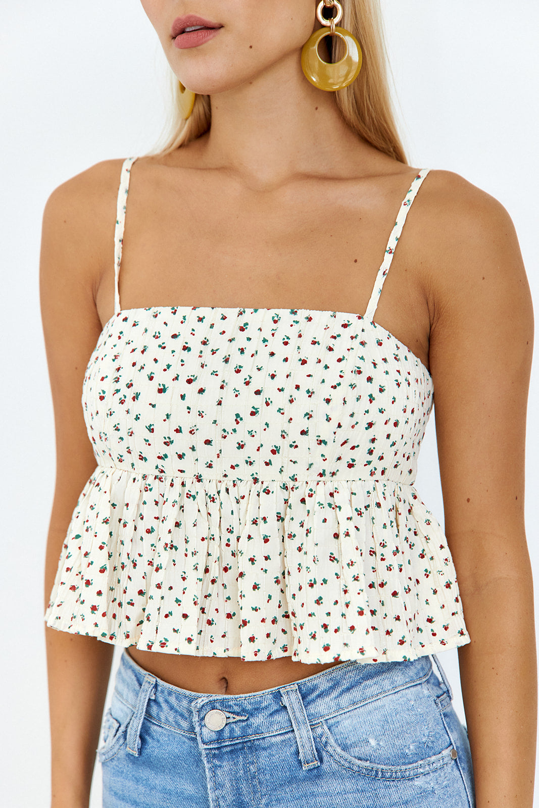 Skye Floral Peplum Top - fab'rik