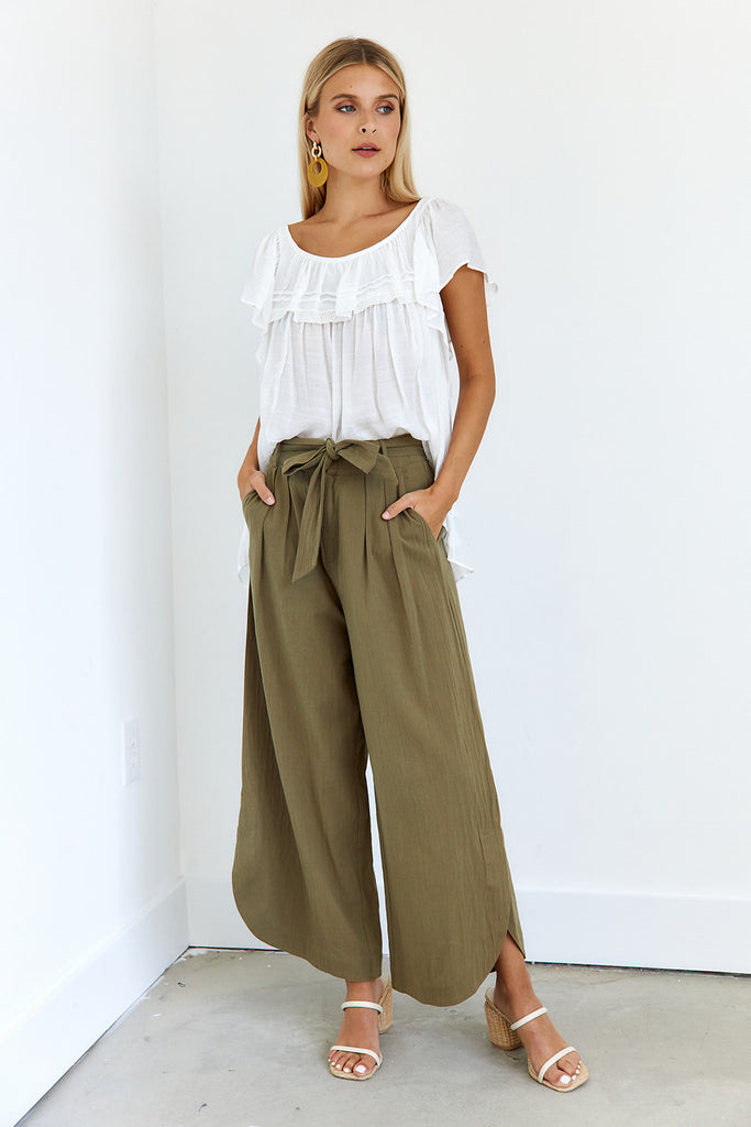 Iva Tie Belted Wide Leg Pants - fab'rik