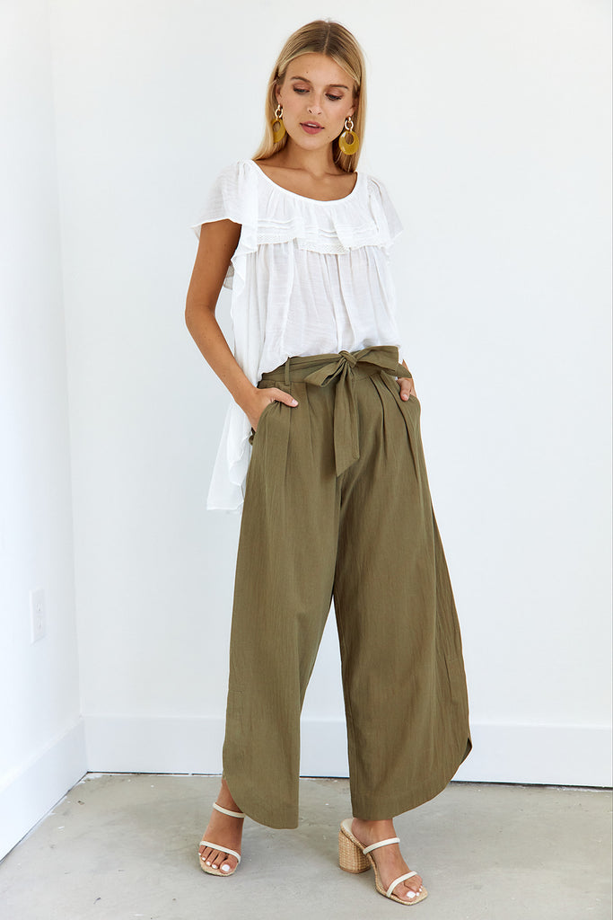 Iva Tie Belted Wide Leg Pants - fab'rik