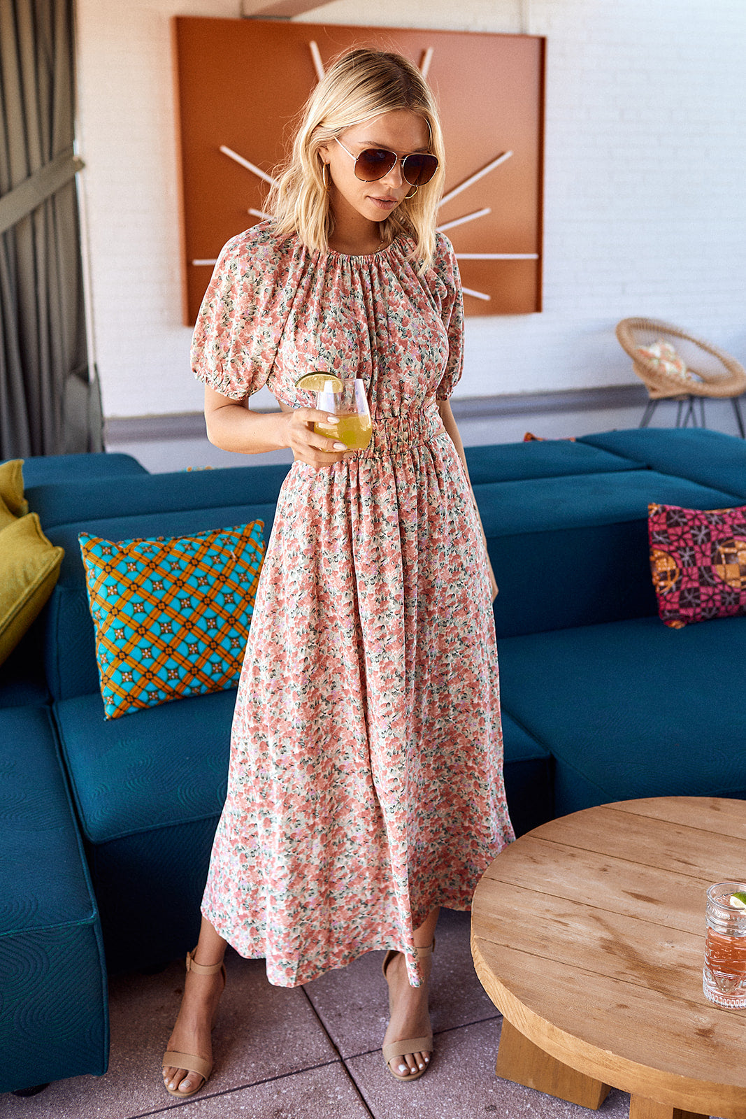 SALE - Mercie Cut Out Floral Midi Dress - fab'rik