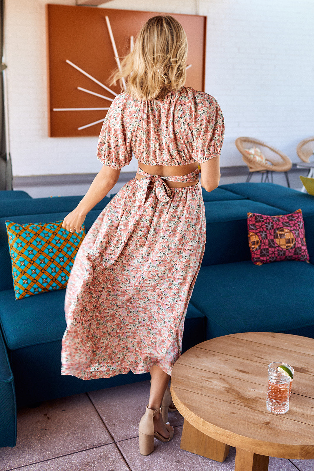 SALE - Mercie Cut Out Floral Midi Dress - fab'rik