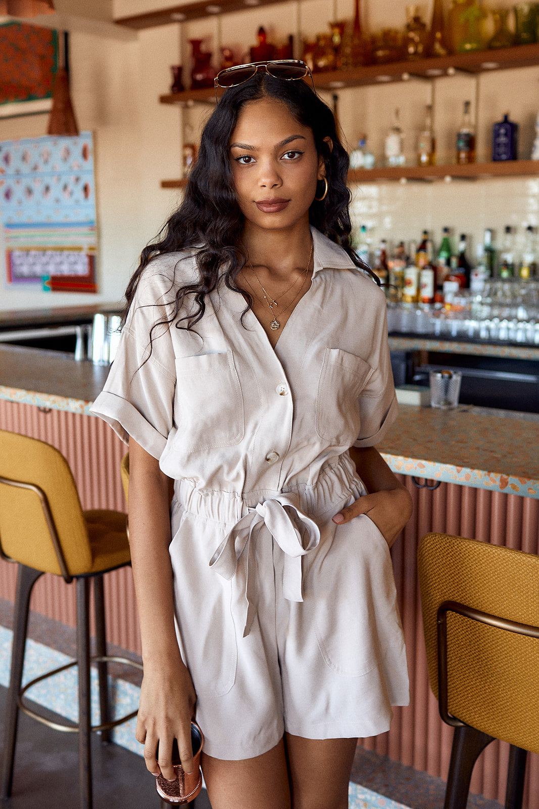 SALE - Beckie Utility Romper - fab'rik