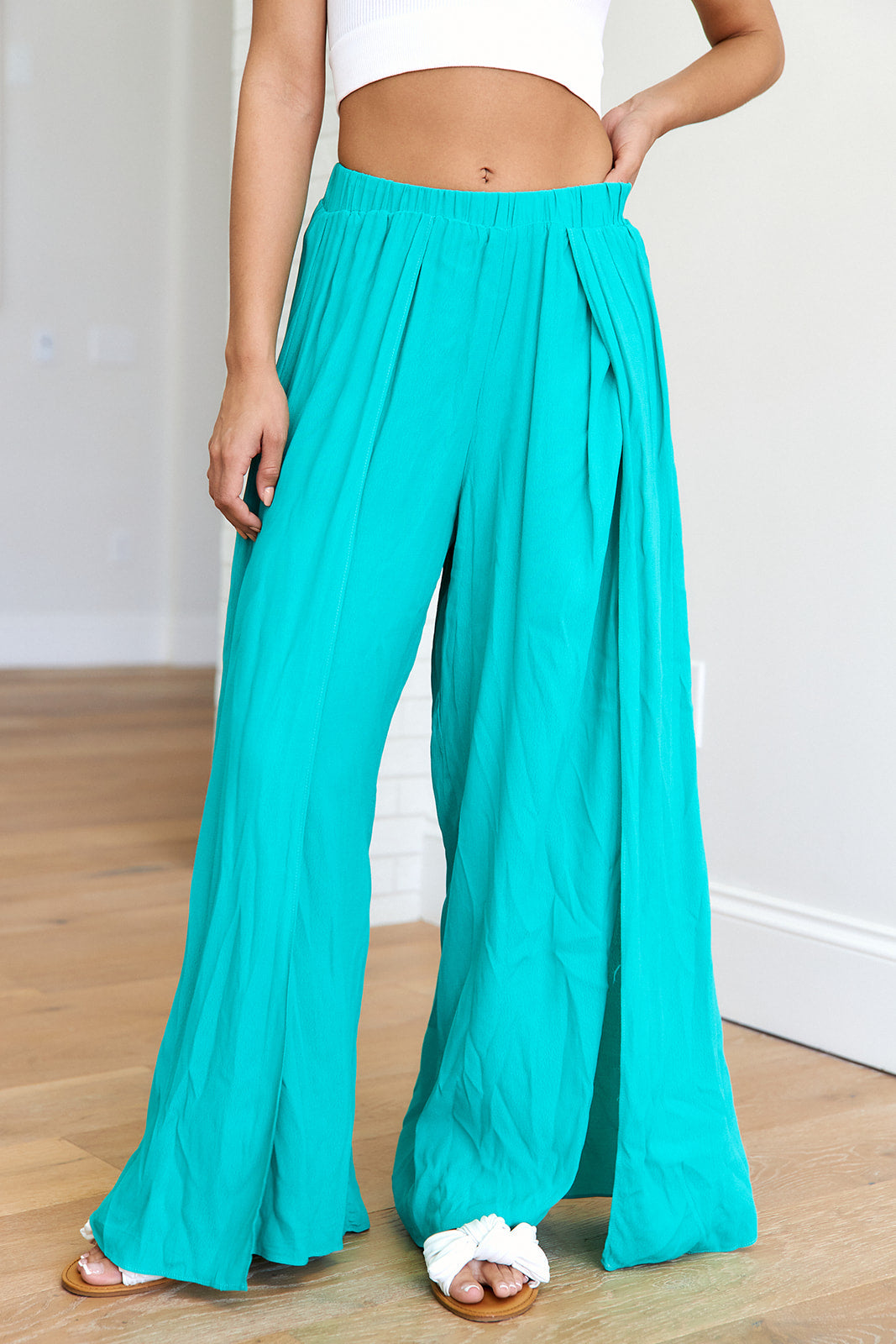 Jayce Wide Leg Front Slit Pants - fab'rik