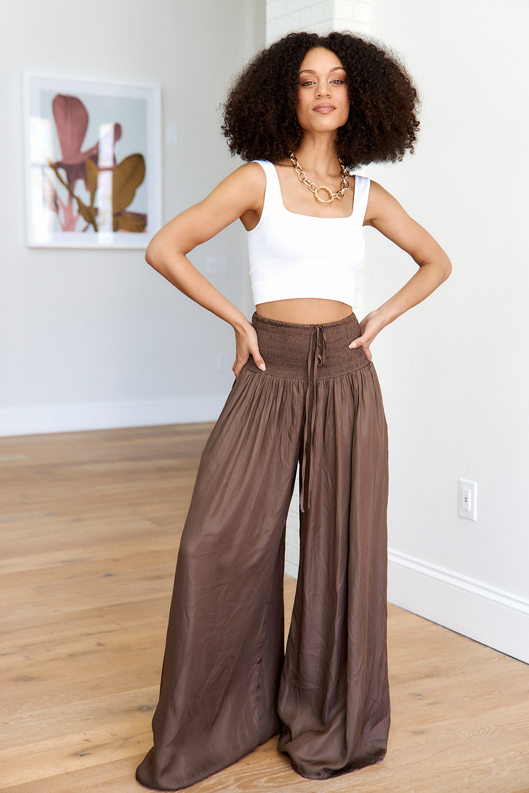 Finn Smocked Wide Leg Pant - fab'rik
