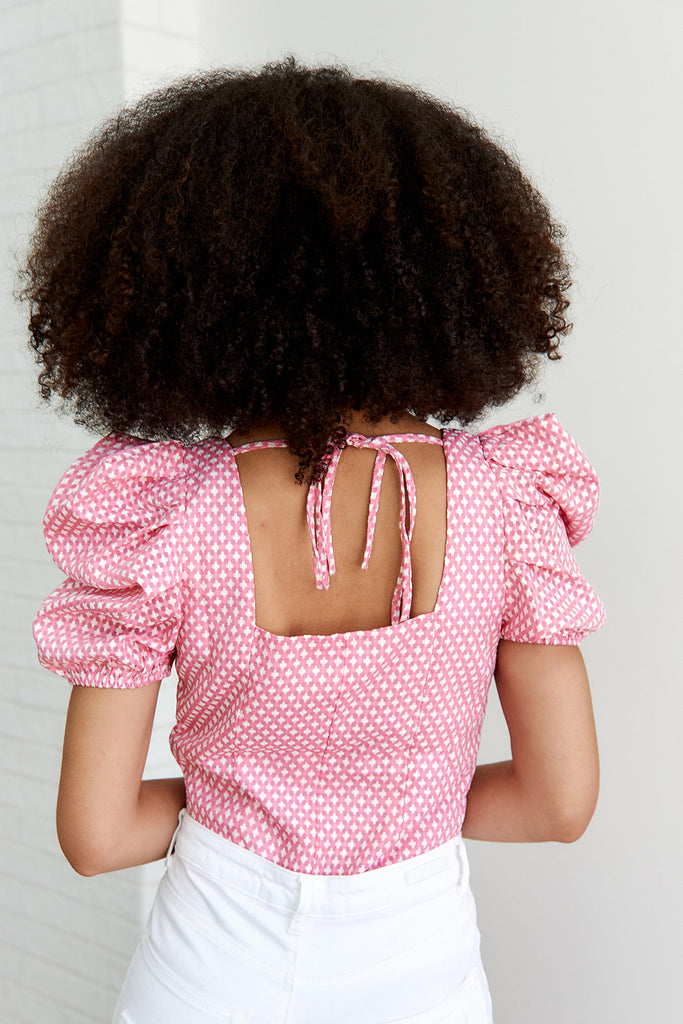 Zoie Printed Puff Sleeve Bodysuit - fab'rik