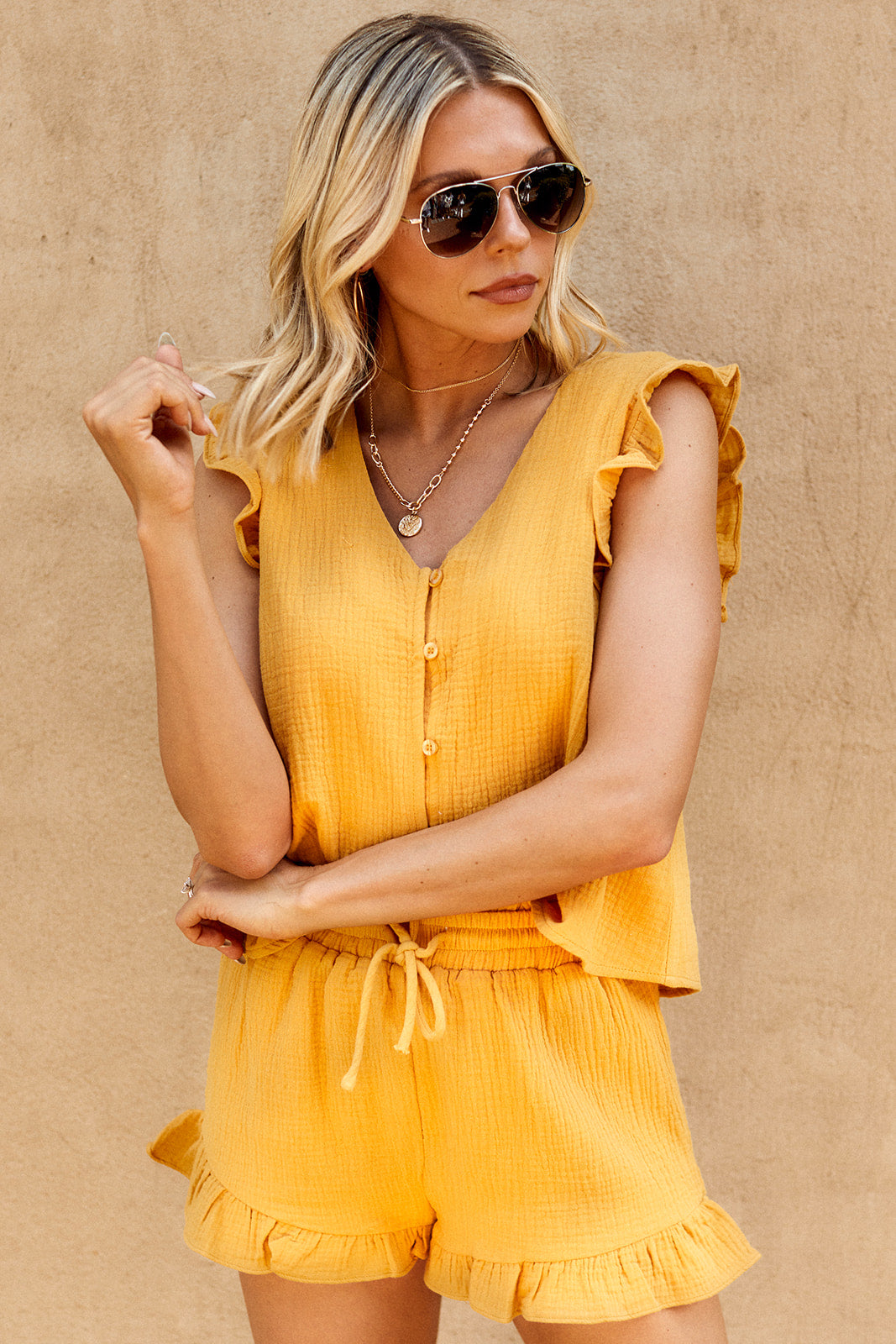 Lennie Button Front Blouse - fab'rik
