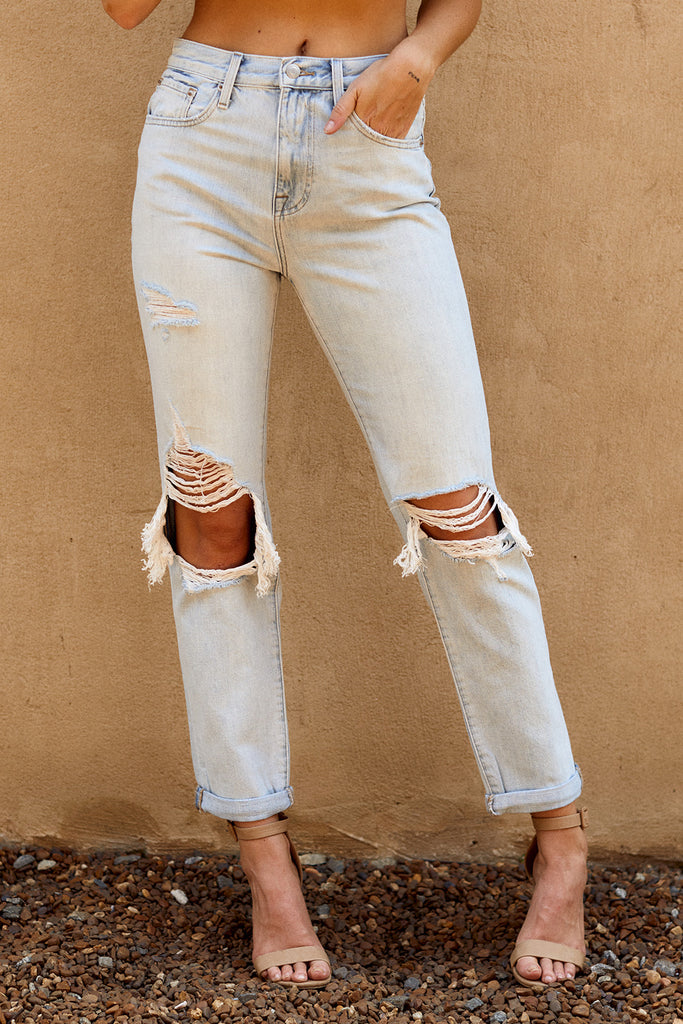 SALE - Pistola Presley Distressed Straight Leg Denim - fab'rik