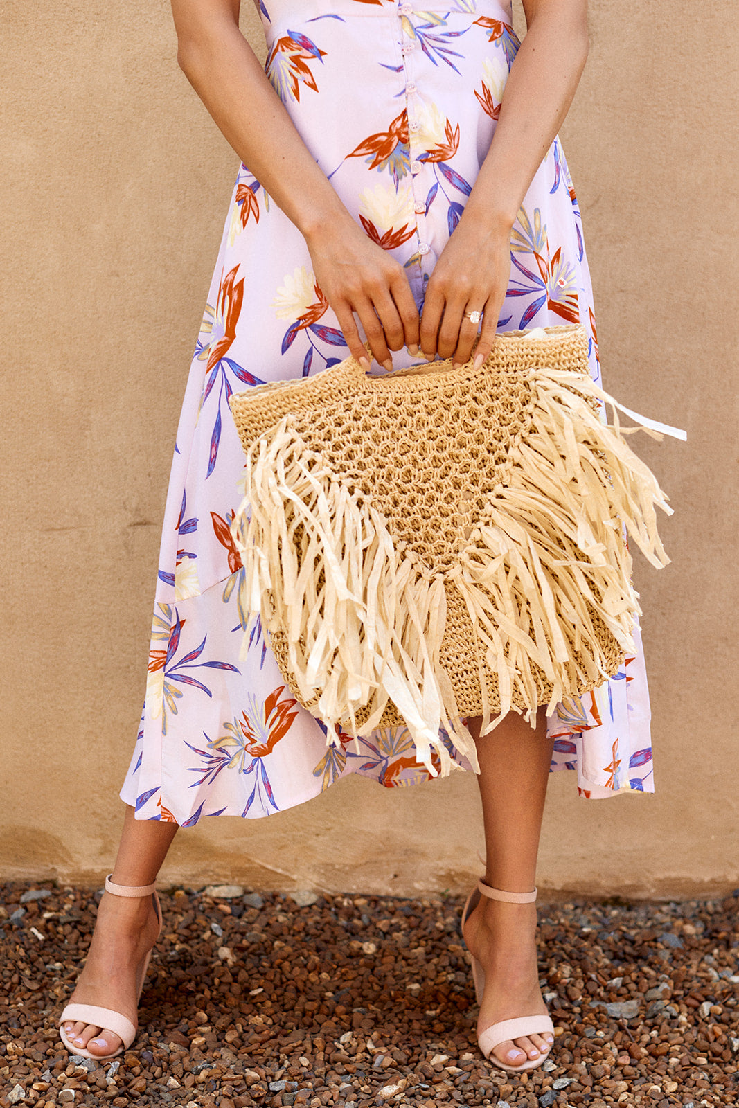 SALE - Azure Woven Fringe Bag - fab'rik