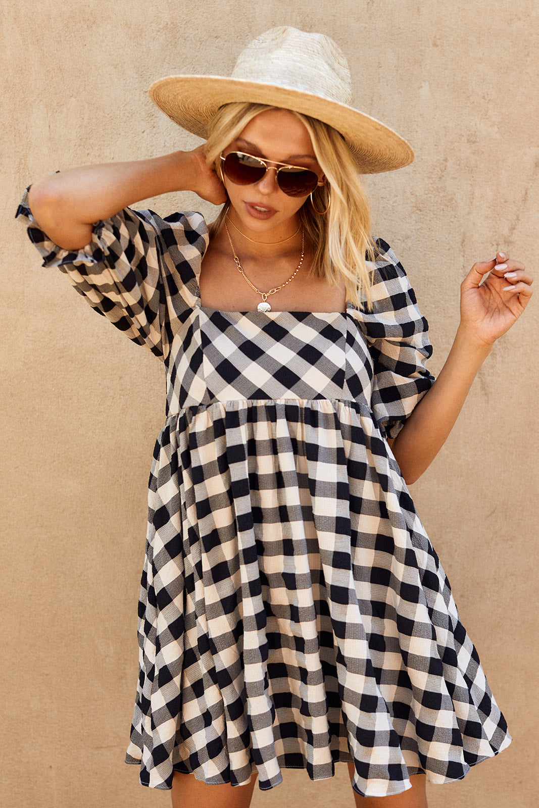 SALE - Leightyn Puff Sleeve Dress - fab'rik