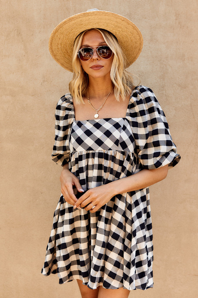 SALE - Leightyn Puff Sleeve Dress - fab'rik