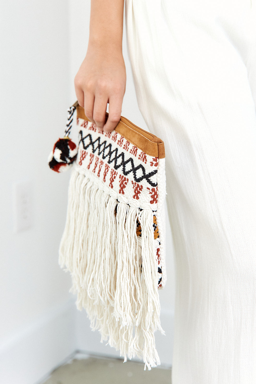 Moxlan Embroidered Stripe Clutch - fab'rik