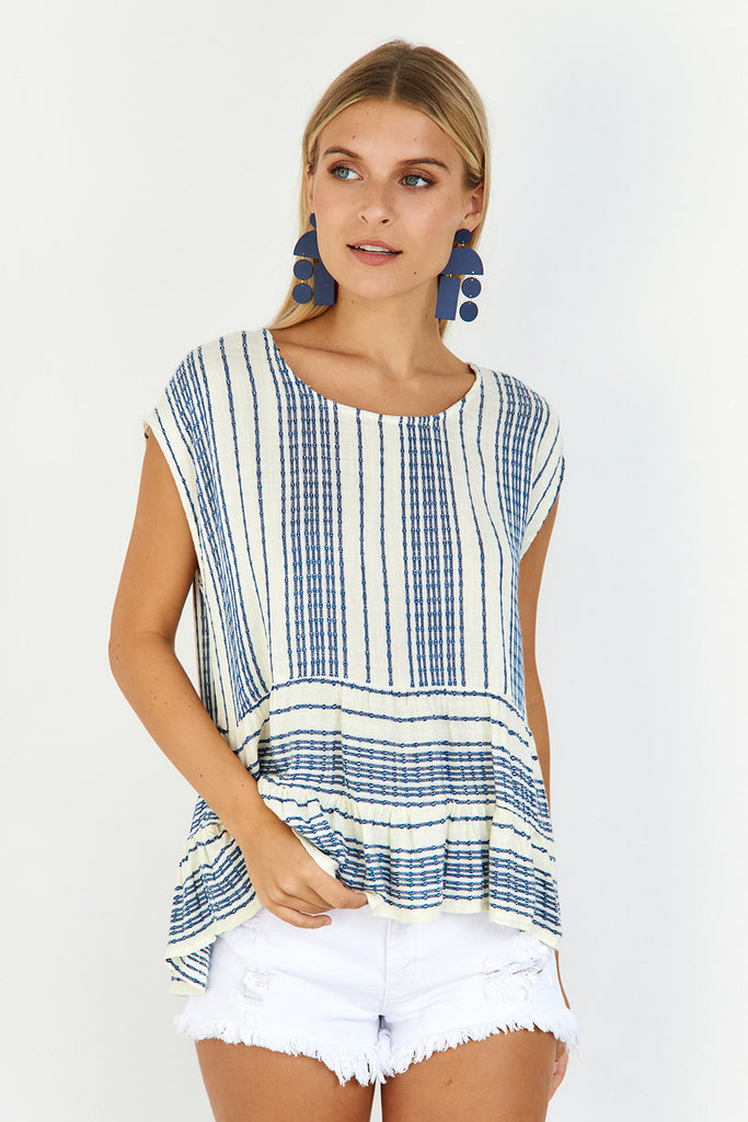 Rohan Striped Short Sleeve Top - fab'rik