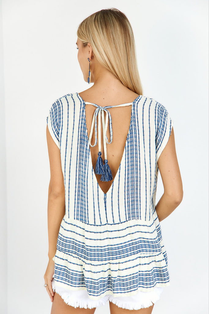 Rohan Striped Short Sleeve Top - fab'rik